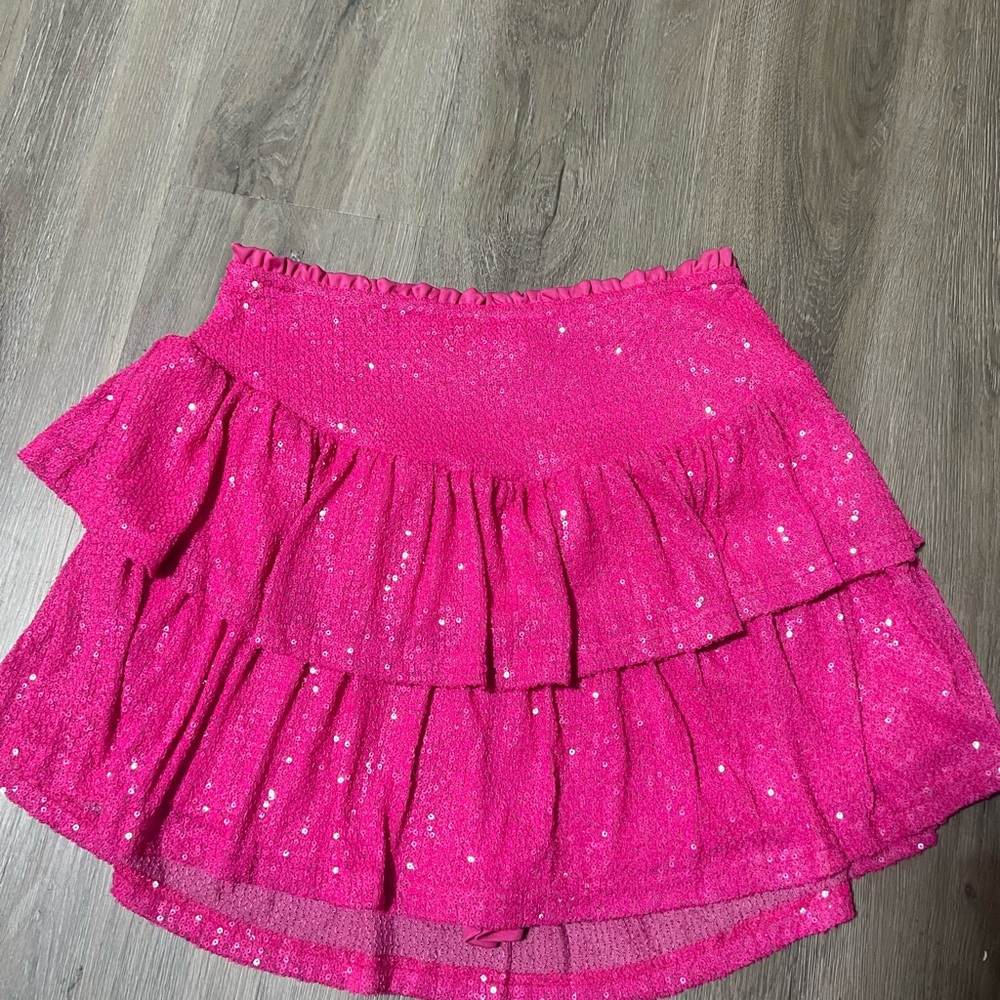Pink Sequin Ruffle Skirt - Picture 3 of 3